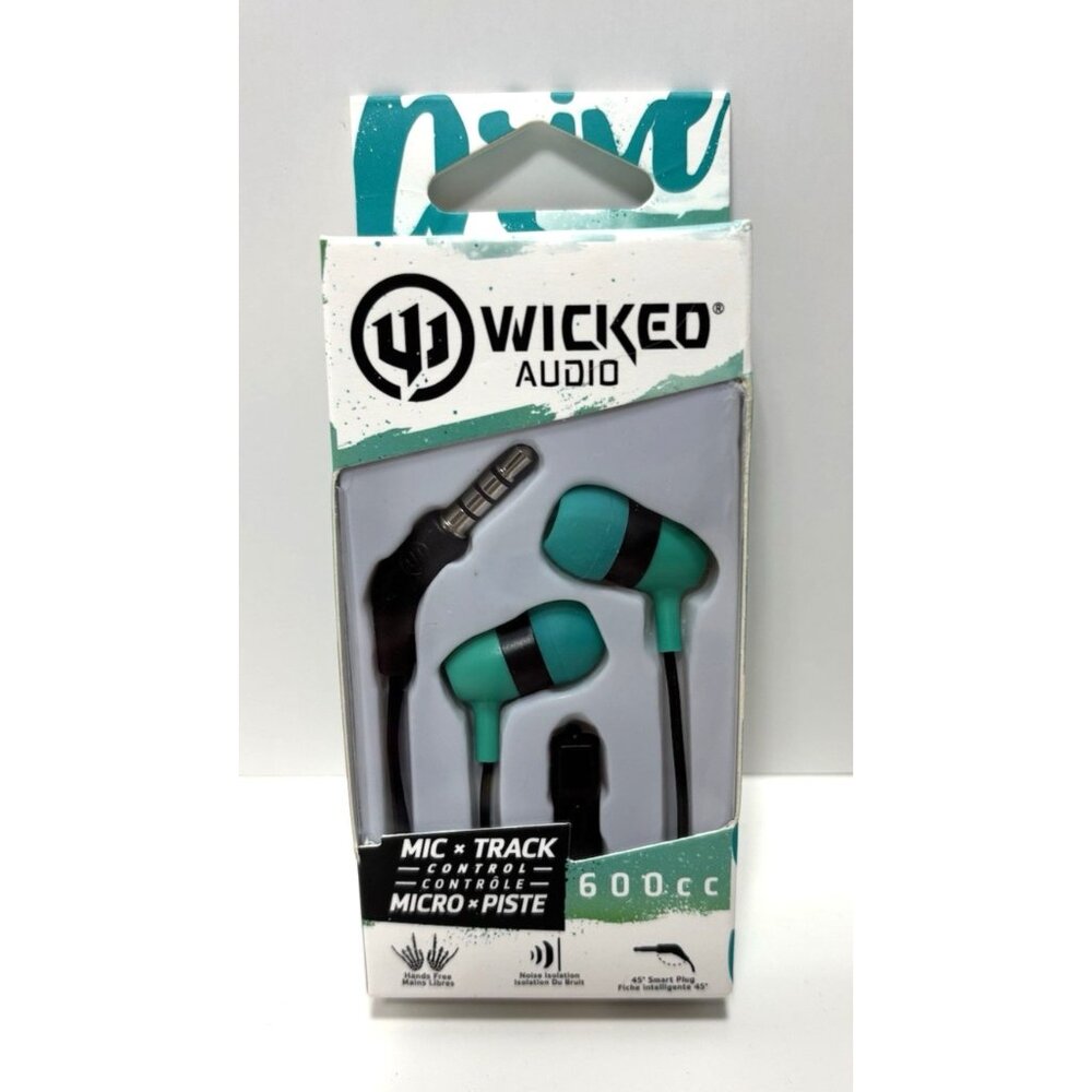 Wicked Audio Headphone with Mic and Track Control, 4ft Wire - NEW
